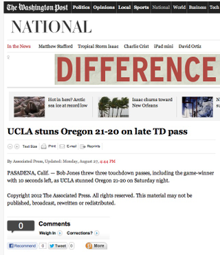 Illustration for article titled UCLA Beats Oregon In Football, According To Every Newspaper And TV Station In The Country